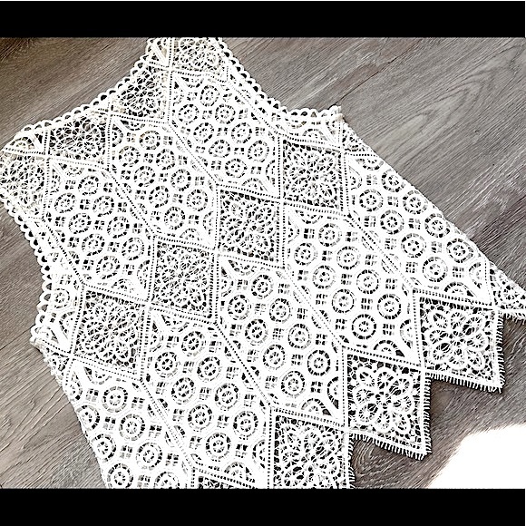 ANTHROPOLOGIE • DELETTA • White Embroidered Lace Cutout Tank Top • Size XS/S - Picture 15 of 15